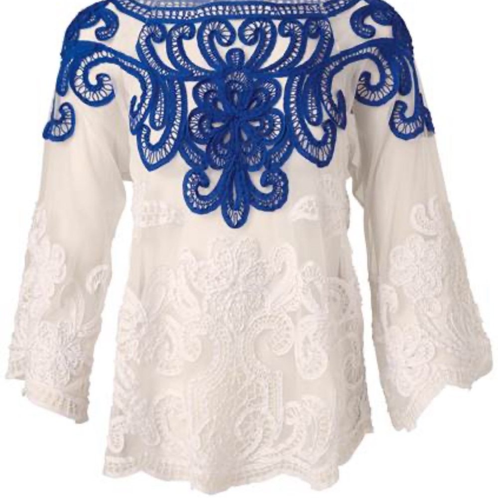 VENUS Applique/Mesh Top BLOUSE ONLY WORE ONCE - Picture 3 of 7